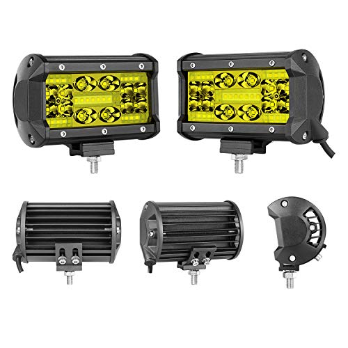 image for Yellow LED Pods Swatow Industries 2PCS 140W 3000K 5 Inch LED Light Bar