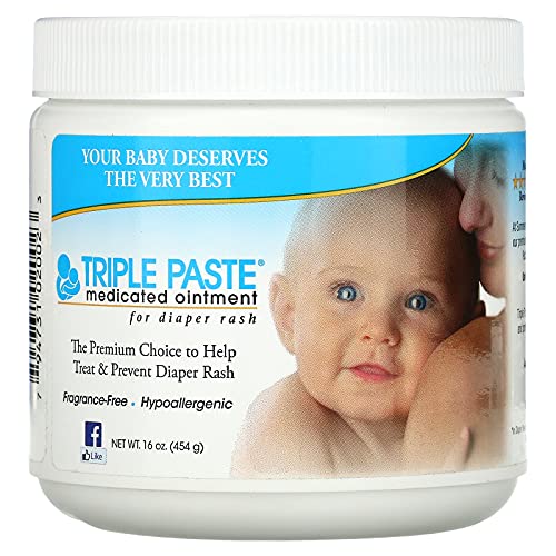 Triple Paste Diaper Rash Cream, Hypoallergenic Medicated Ointment for Babies, 16 oz Pricepulse