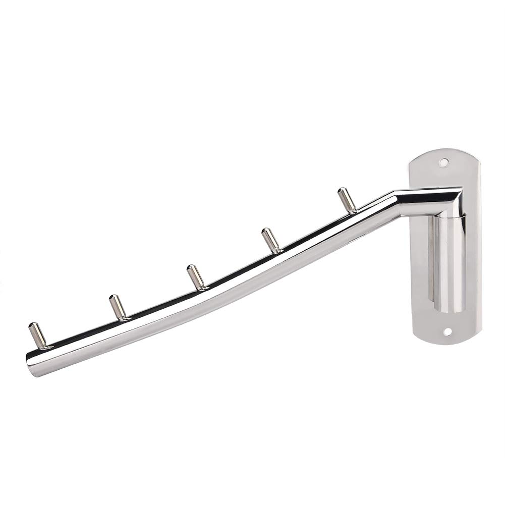 FTVOGUE Wall Mounted Clothes Hanger Drying Rack Bath Towel Hooks Swivel Arm Clothing Holder