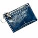 ON-SALE Itslife Triple Zipper Leather Mini Coin Purse Card Holder with Key Chain (Blue)