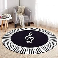 MOXIC Round Area Rugs Soft Living Room Bedroom Children Kids Crawling Rug Bathroom Mats Anti-Slip Piano Striped Carpet Home Decorate Modern Nordic Circular Nursery Runners 6.5