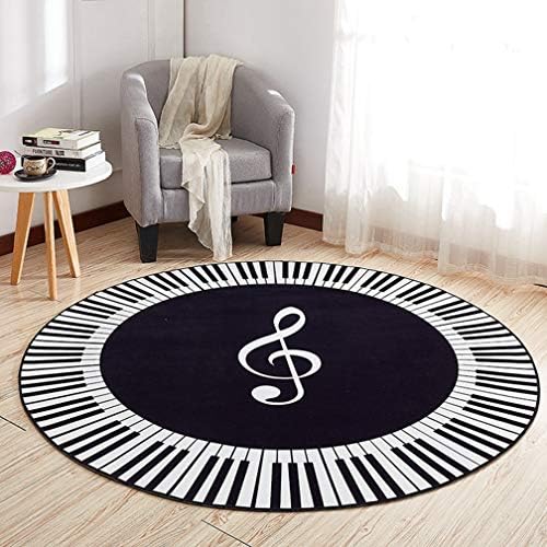 MOXIC Round Area Rugs Soft Living Room Bedroom Children Kids Crawling Rug Bathroom Mats Anti-Slip Piano Striped Carpet Home Decorate Modern Nordic Circular Nursery Runners 5.2' X 5.2'