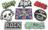 Super save pack set patch of Iron on Patches#15,Rock Patch,AC DC ACDC Patch,PINK FLOYD Music Band Patch,Misfits Patch,Skull Patch,Sublime Patch,SLAYER,Sex Pistols Patch Embroidered Iron by BossBee