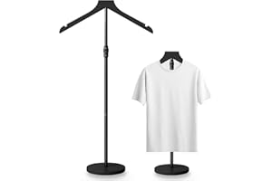 WOLISTSA Mannequin Torso, 30 to 41 Inch Height Adjustable Shirt Display Stand for Vendors Shop Graduation Party, Stable Ease Assembly Dress Form Clothes Garment Rack, Jacket Coat Hanger Stand, Black