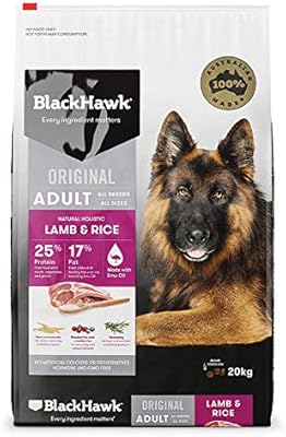 black hawk dog food chicken and rice
