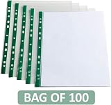 Summit A4 Glass Clear Punched Pockets 100 Pack Universal Multi-Punched view 2