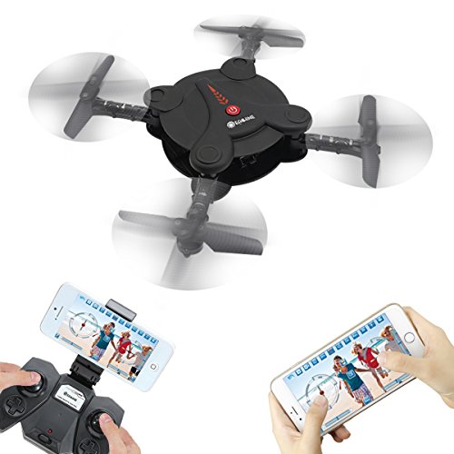 EACHINE E55 WiFi FPV Quadcopter With Camera High Hold Mode Foldable Pocket Drone RC Mini Nano Quadcopter Drone (Black)