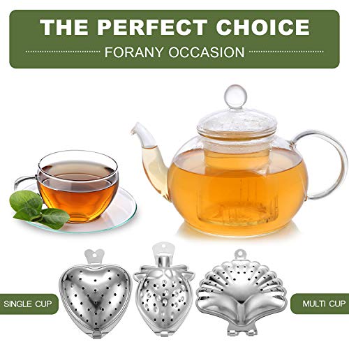 Senbowe 3 Pack Stainless Steel Tea Infuser Tea Strainer, Tea Infuser Threaded Connection 18/8 Stainless Steel with Extended Chain Hook to Brew Loose Leaf Tea& Herbal Teas- Great Gift for Tea Lovers