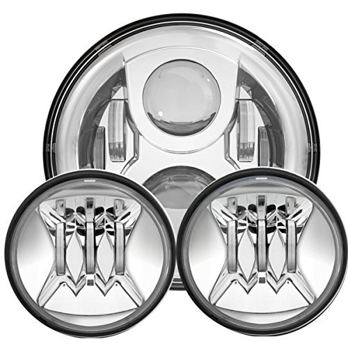 Eagle Lights 7" Chrome Round LED Headlight Kit 8700G2 Gen II Daymaker with Gen II Passing Lamps