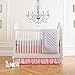 Summer 4 Piece Classic Bedding Set with Adjustable Crib Skirt, Parisian Pink