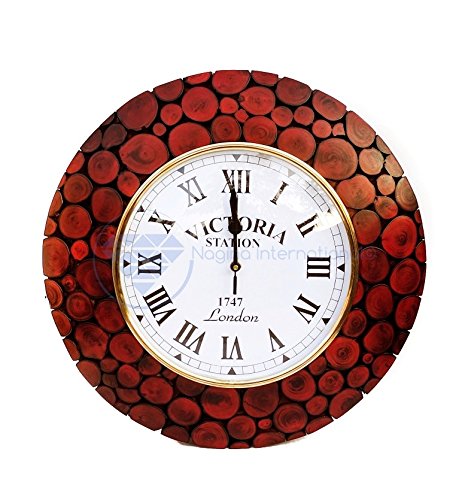 Wooden Decorative Wall Clock | cute red wall decorations