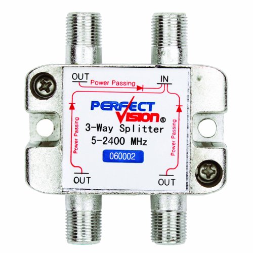 Perfect Vision 060002 3-Way 2-2300 MHz Coax Cable Splitter