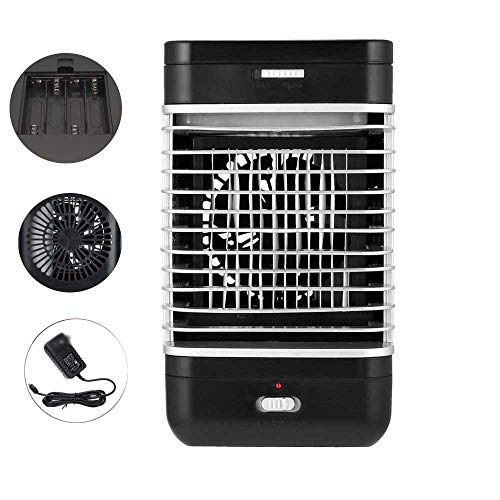 MIMI KING Personal Space Air Cooler with Handle, 3 in 1 Portable Mini Air Conditioner, Humidifier, Purifier with 2 Speeds Quick Cooling for Home Office Bedroom Outdoor
