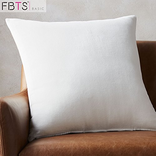 FBTS Basic Pillow Insert 18 x 18 Inches Square Sham Stuffer Down Alternative Decorative Cushion Premium Hypoallergenic Polyester Cotton Indoor Sofa and Bed Pillows by