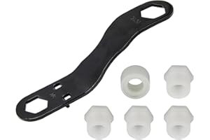 DEHOMKUS RV Water Heater Drain Plug Kit, Include 1 Pieces Angled Wrench, 4 Pieces 1/2" NPT Replacement Plugs and 1 Roll PTFE Tape, Fits for 7/8"& 15/16" RV & Camper Water Heater