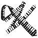 TopTie Unisex White and Black Keyboard Piano Skinny 2