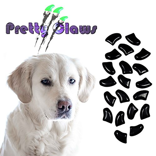 60 Piece Soft Nail Caps with Adhesive for Dog Claws - Jet Black XXL