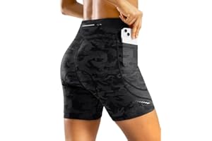 Bikewa Women's 4D Padded Bike Shorts High Waist Cycling Underwear for Women Road Bicycle Biking Shorts with Zipper Pockets