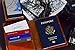 Leather Passport Holder Cover Case RFID Blocking Travel Wallet