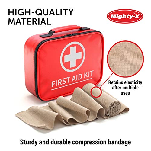 Premium Elastic Bandage Wrap - 2Pack + 4 Extra Clips - 4” Wide - [Extra Long] - 110” not Stretched