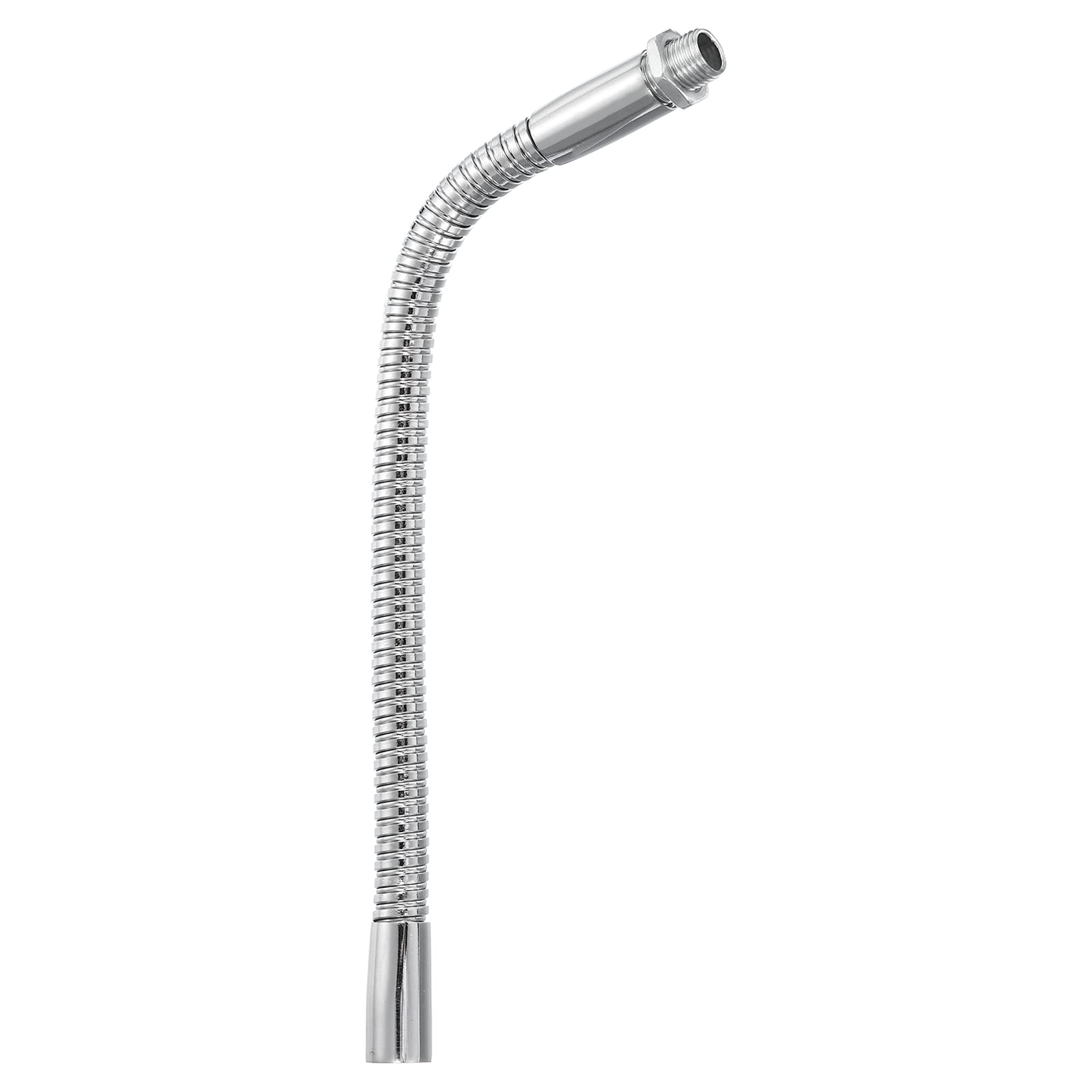PATIKIL 7.9" Universal Gooseneck, M10 Fine Thread Metal Bendable Hose Flexible Arm Gooseneck Tube Extension for Multifunction DIY, Silver Tone
