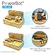 PowerBot PB5100 40Watt 8Amp 5 USB Port Rapid Charger Universal Desktop Charging Station w/ Bamboo Finish, Multi Device Charging Dock, Organizer Stand for Tablets, Apple Watch, Smartphones up to 5.7