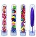 Rainbow-B 25pcs 25x140mm （45ml ） Clear Plastic Test Tubes with Caps, with 1 Sheet of 32 Label Sticker for Bath Salt Vials，Party, Candy Storage, Scientific Experiments