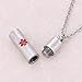 HooAMI Medical Alert Stainless Steel Pill Medicine Box Case Holder Bottle Pendant Necklace