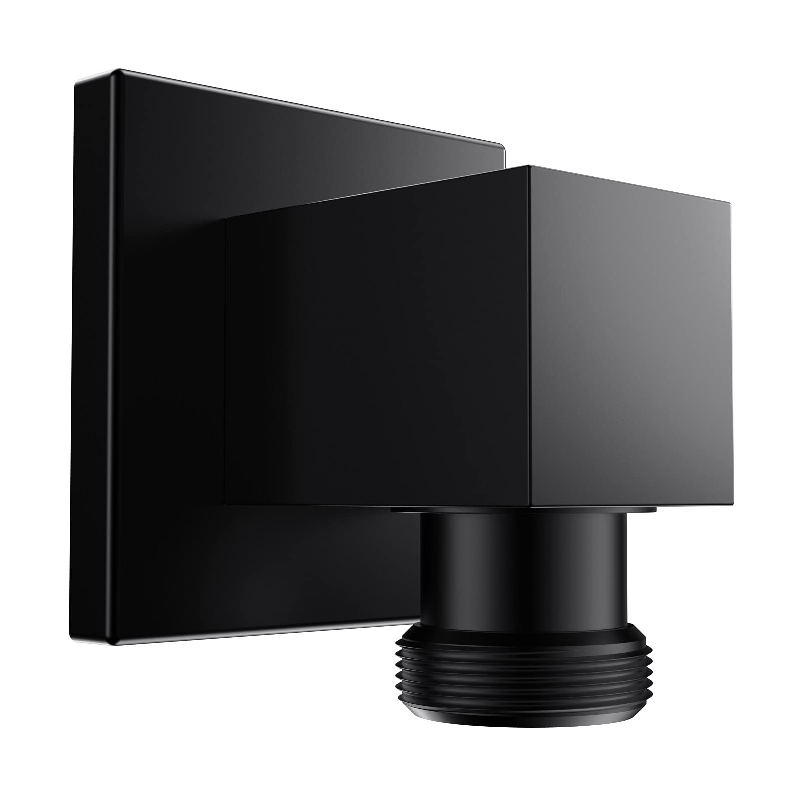 Photo 1 of Lavatrum Wall Mounted Supply Elbow, Wall Elbow for Hand Shower, Solid Brass Square Wall Supply Elbow, Check Valve Included (Square, Matte Black)