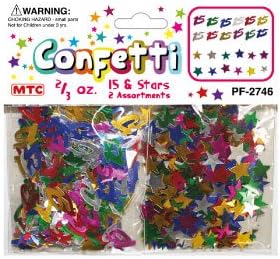 Confetti Star &amp; # 15 Foil Spirnkles Colorful Birthday Party Supplies 2 Assortments