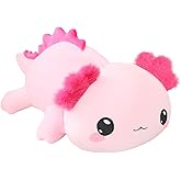 SQEQE Weighted Axolotl Plush, Weighted Axolotl Stuffed Animal, Cute Plushies Soft Pink Pillow Toy Gift for Kids Adults 9.8 Inch, 0.8 lbs