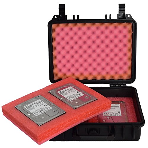 Drive Transporter Case L4 by SiForce. Rugged Case with Pink Anti-Static Foam for 4 Internal 3.5 inch HD Drives - Thumbnail 2