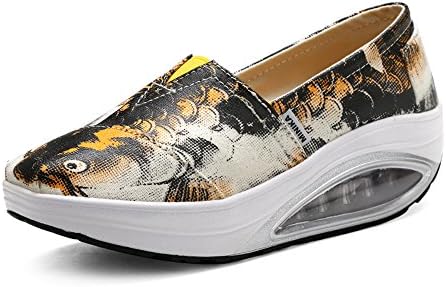 pit4tk Women's Platforms Fitness Slip On Canvas Sandals Athletic Walking Sneakers Mother Shoes Casual Flat(Yellow 38/7 B(M) US Women)