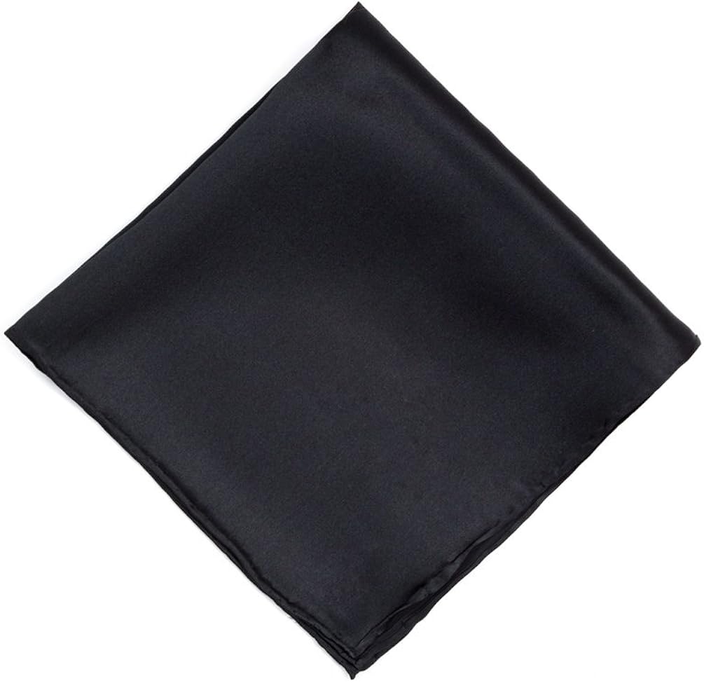 Black Black Silk Pocket Square at Amazon Men’s Clothing store