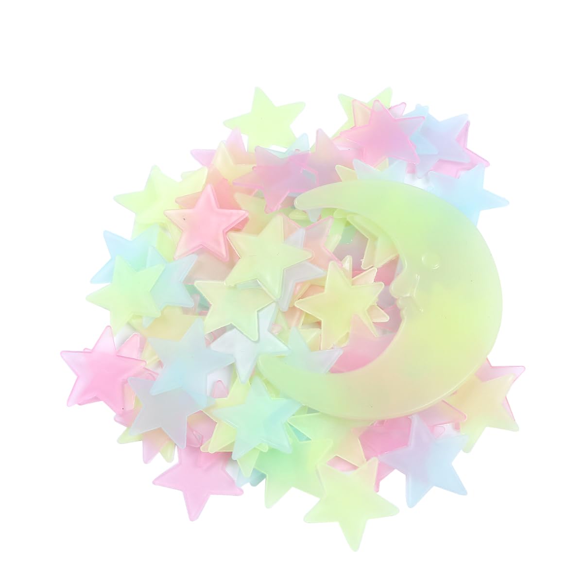 BESPORTBLE Stickers Ceiling Christmas Decoration - 201pcs Glow in The Dark Wall Stickers Star Moon Window Ceiling Decal DIY for Christmas Kids Party Room Wall Decoration