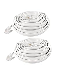 Uxcell 2pcs 6 m 20 ft RJ11 macho a macho Jack Cable conector para teléfono