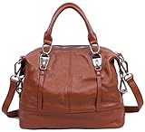 Qiwang Genuine Leather Luxury Style Soft Tote Top Handle Shoulder Crossbody Bag Satchel Purse Handbag for Women
