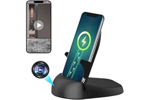 Hidden Camera Spy Camera WiFi Wireless Phone Charger, Nanny Spy Cam Motion Activated,HD1080P/4K (Rotate Lens) with 250°Viewin