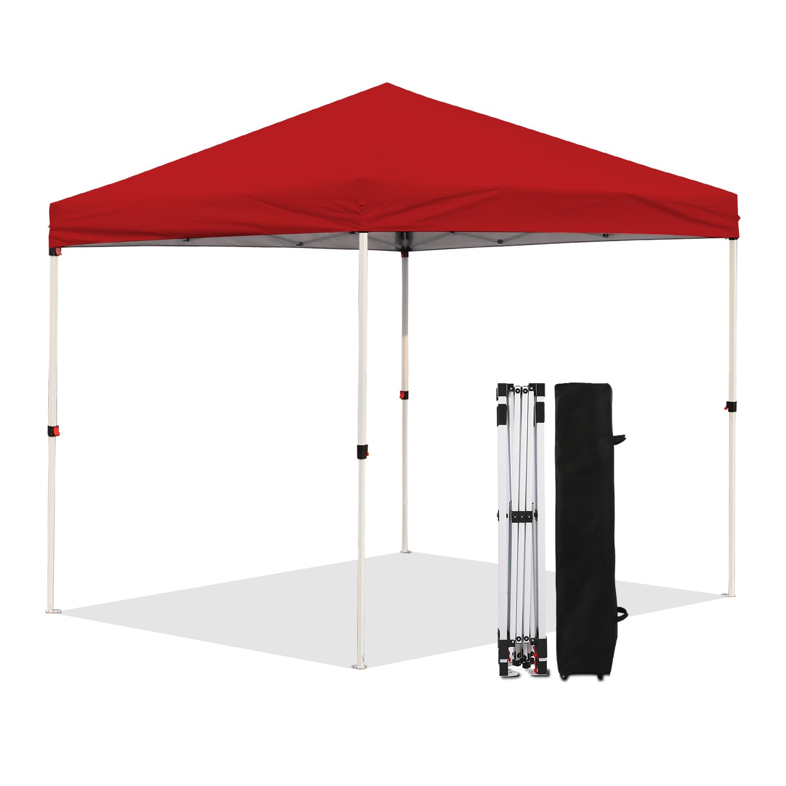 Photo 1 of  8X8 FT Pop Up Canopy, Outdoor Instant Canopy Tent w/Carrying Bag, Portable Gazebo Shelter for Wedding Party,Commercial Event,Patio,Garden,Beach -Red