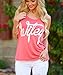 Mansy Women's Letter printed Wifey Tank Top ,Pink,Large