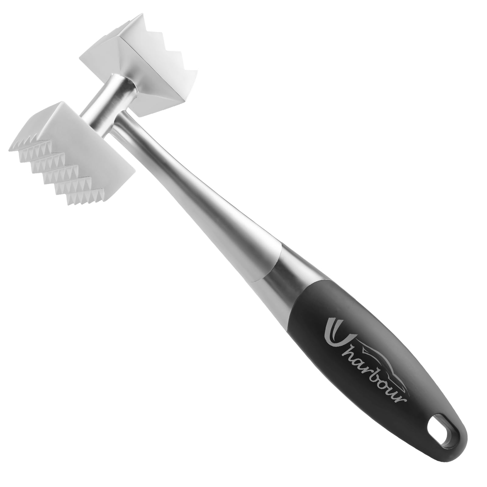 Uharbour Convenient Meat Tenderizer Hammer for Steak, Chicken, Fish, Pork, Good Grips, Double Side, Heavyweight Metal Meat Tenderiser Pounder Mallet, Perfect Kitchen Tool…