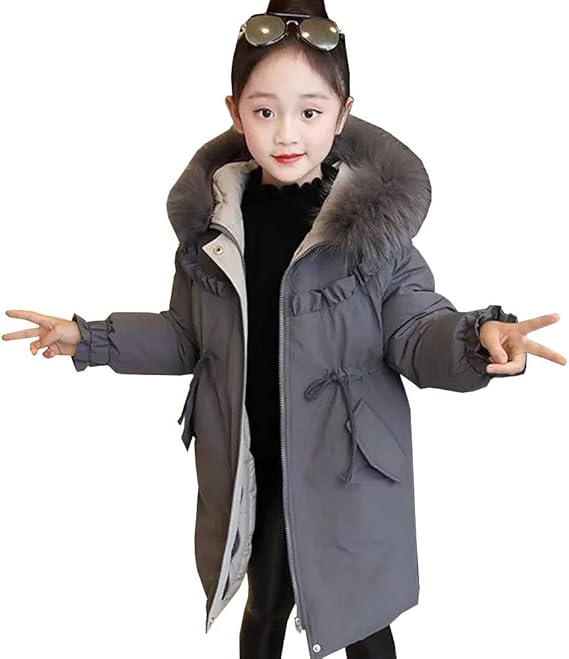 Amazon 女の子 中綿ジャケット 子供服コート 女児 アウター 人気 厚手冬服 防寒 防風 フード付き 保温保暖 小学生 可愛い 通園 通学 暖かい ブルゾン カジュアル オシャレ プレゼント2色 1 170 コート ジャケット 通販