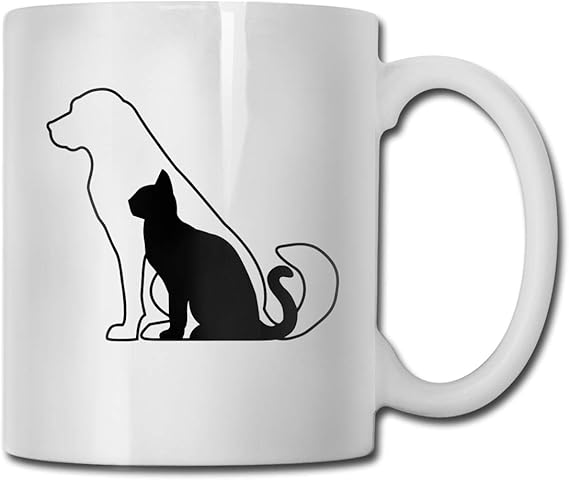 Amazon Co Jp 白い犬と黒い猫のシルエットマグカップ ティーカップ コーヒーカップ フルーツカップ ドリンクカップ 男性と女性 最高の贈り物 美しくスタイリッシュ 330ml セラミックス ホーム ホーム オフィス 白 ホーム キッチン