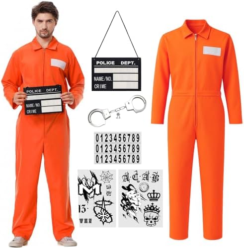 Amazon.com: ZeroShop Halloween Costume for Men Prisoner Jumpsuit