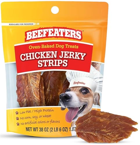 Beefeaters Chicken Jerky Strips for Dogs 38oz, 100% Real Chicken Breast, Oven-B…