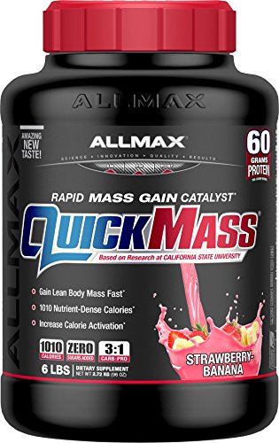 ALLMAX QUICKMASS LOADED, Rapid Mass Gain Catalyst Powder, Zero Trans Fat, Strawberry Banana Flavor, Dietary Supplement, 6 Pound