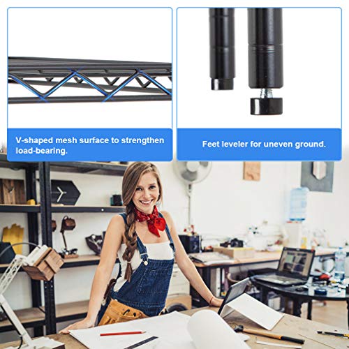 4 Black+Commercial+Shelf+Adjustable+Shelving