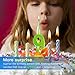 Novelty Place Birthday Number Candle Set, Flashing Multicolor Changing LED Birthday Cake Topper with 4 Wax Candles (Number 3)