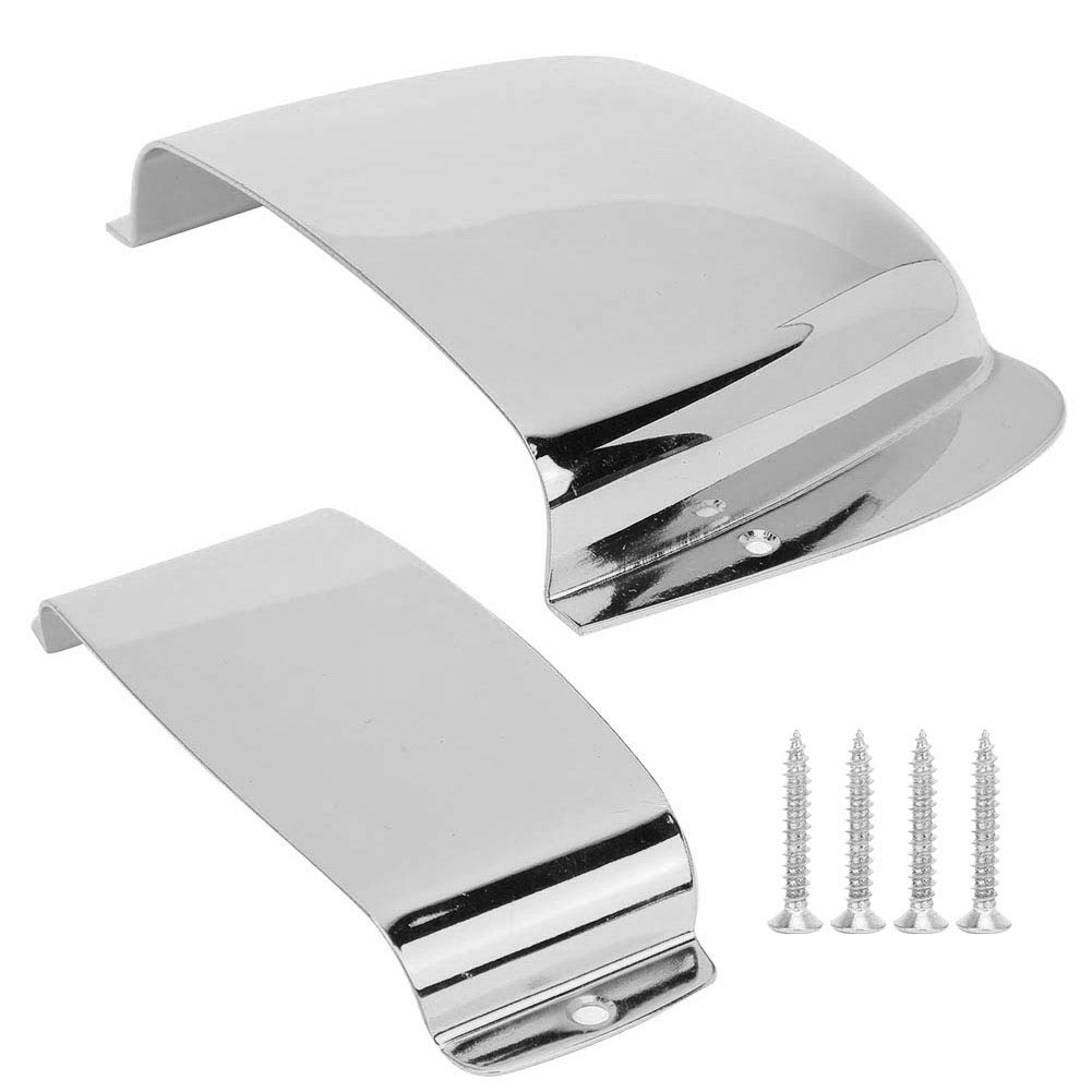 VGEBY Pickup Bridge Cover Set, Iron Bass Protective Cover for PB Electric Bass Guitar Equipped with 4 Mounting Screws(Silver)