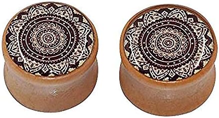 Contever 1 Pair Punk Style Flesh Tunnel for Your Choice 8mm-25mm Ear Plugs Wooden Ear Expanders